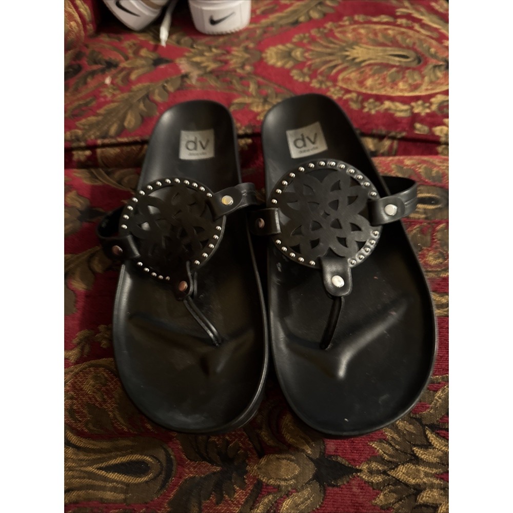 Womens DV Dolce Vita Pandora footbed black sandals size 10